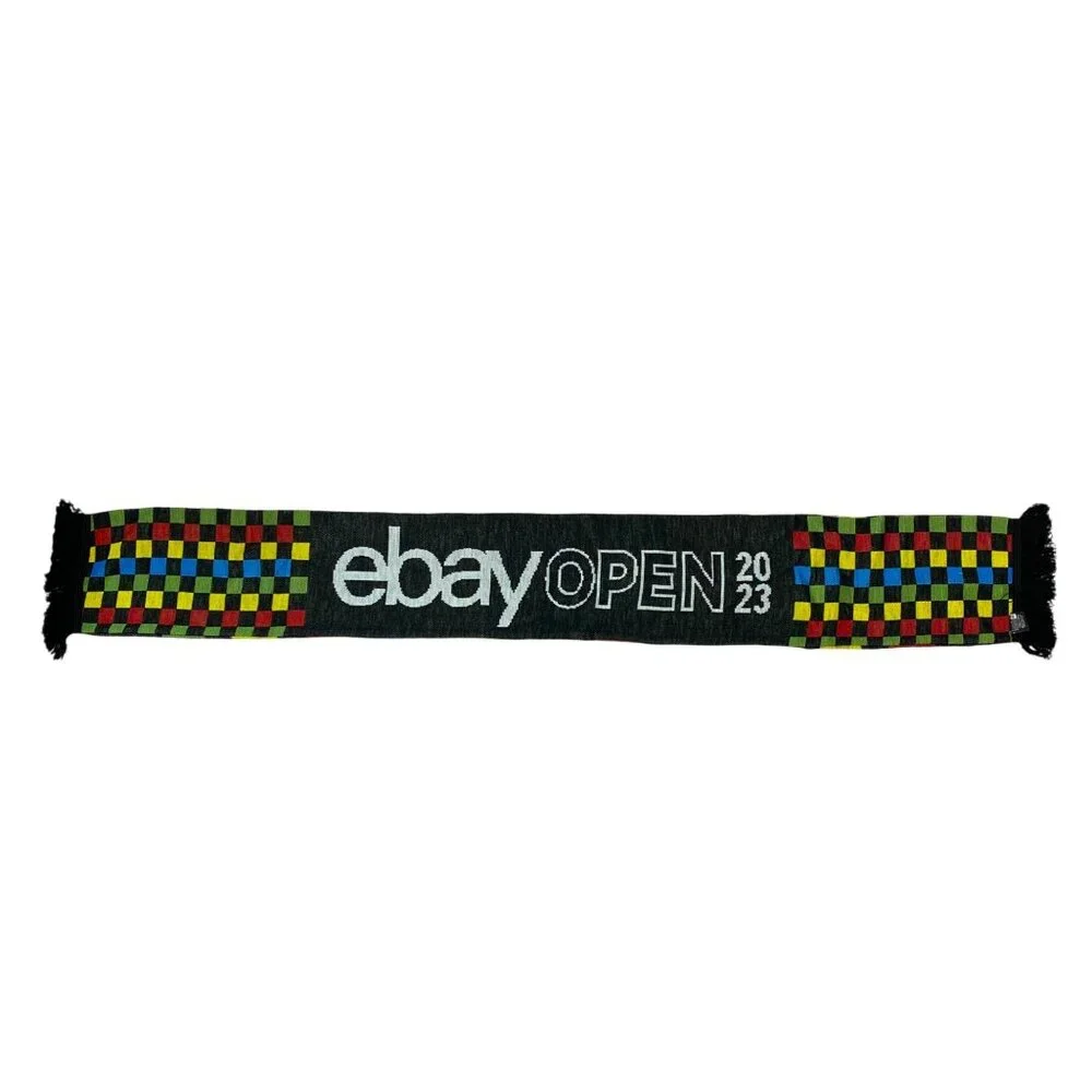 Ebay Open 2023 Scarf With Colorful Checkered & Striped Design
